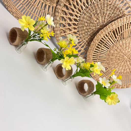 Handmade Napkin Ring with Mini Flower Vase