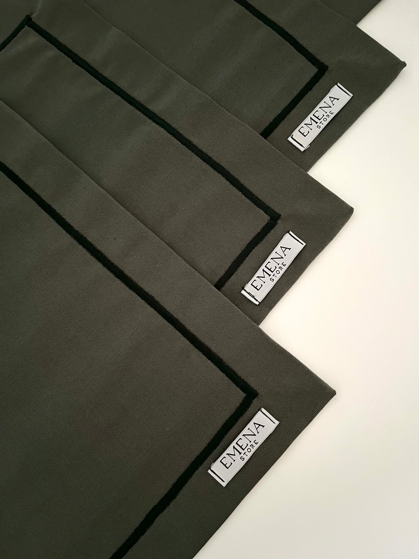 Cotton Placemats - Olive Green
