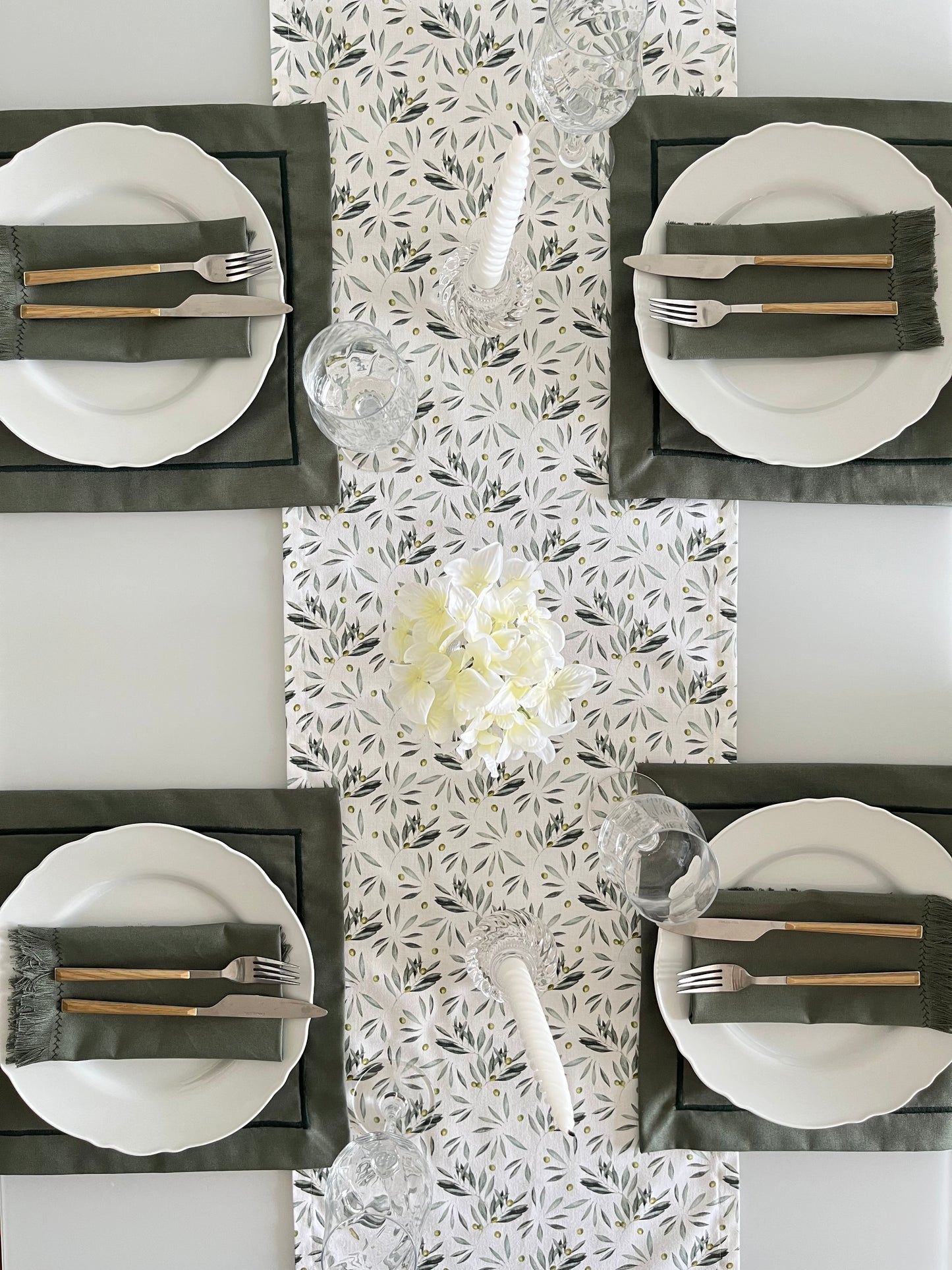 Cotton Placemats - Olive Green