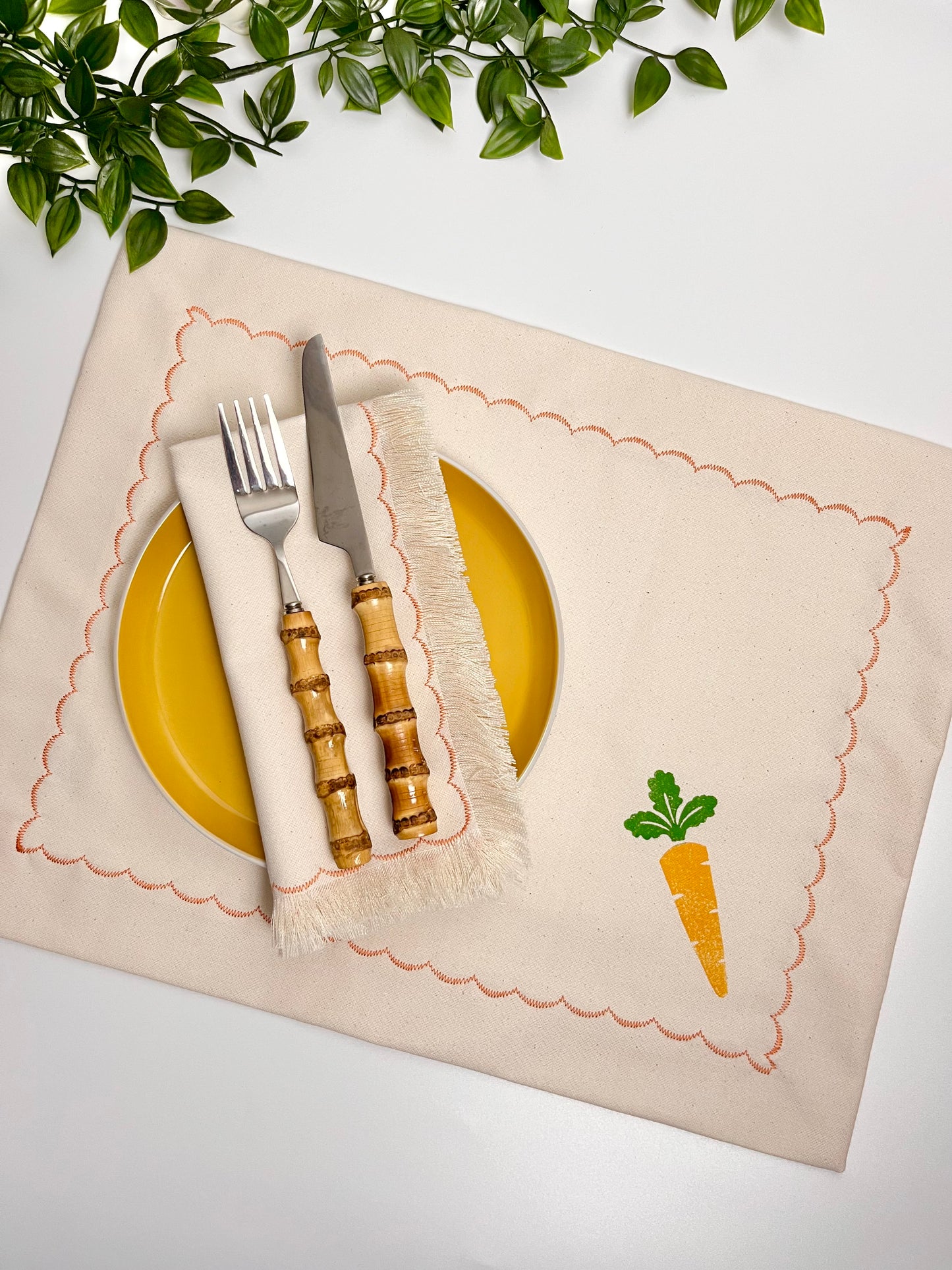 Carrot Block Printed Placemats