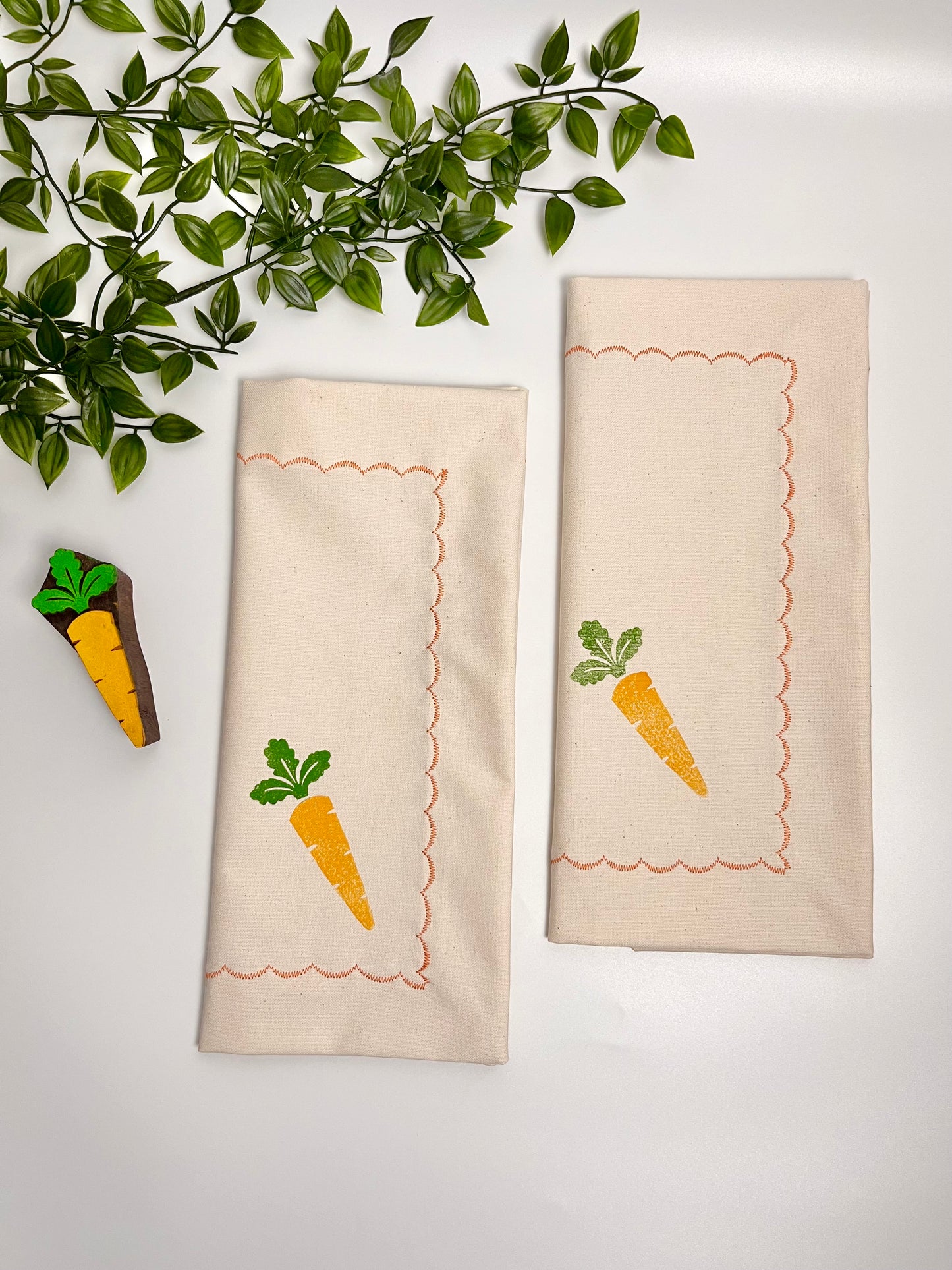 Carrot Block Printed Placemats