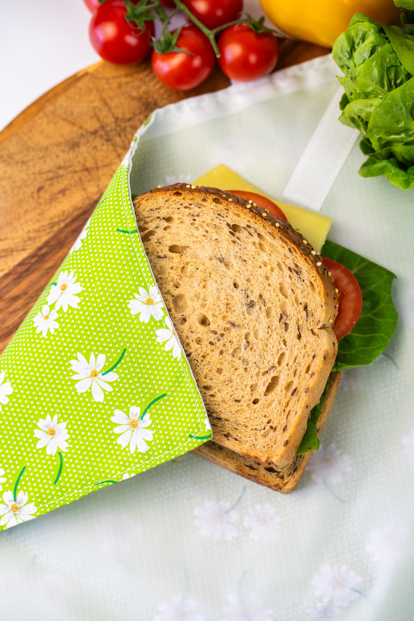 Reusable Sandwich Wrap – Eco-Friendly Lunch Wrap (Daisy)