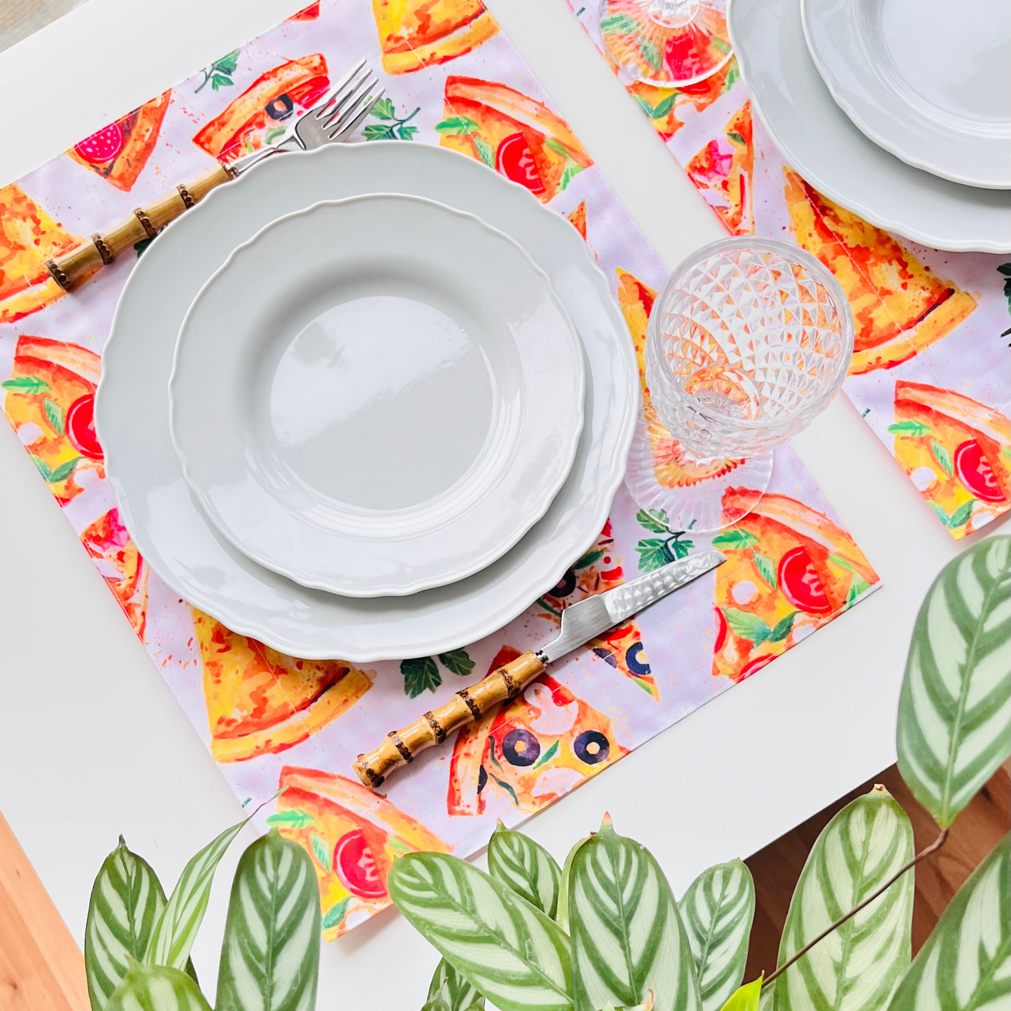 Reversible Placemats Pizza Slices - Set of 4