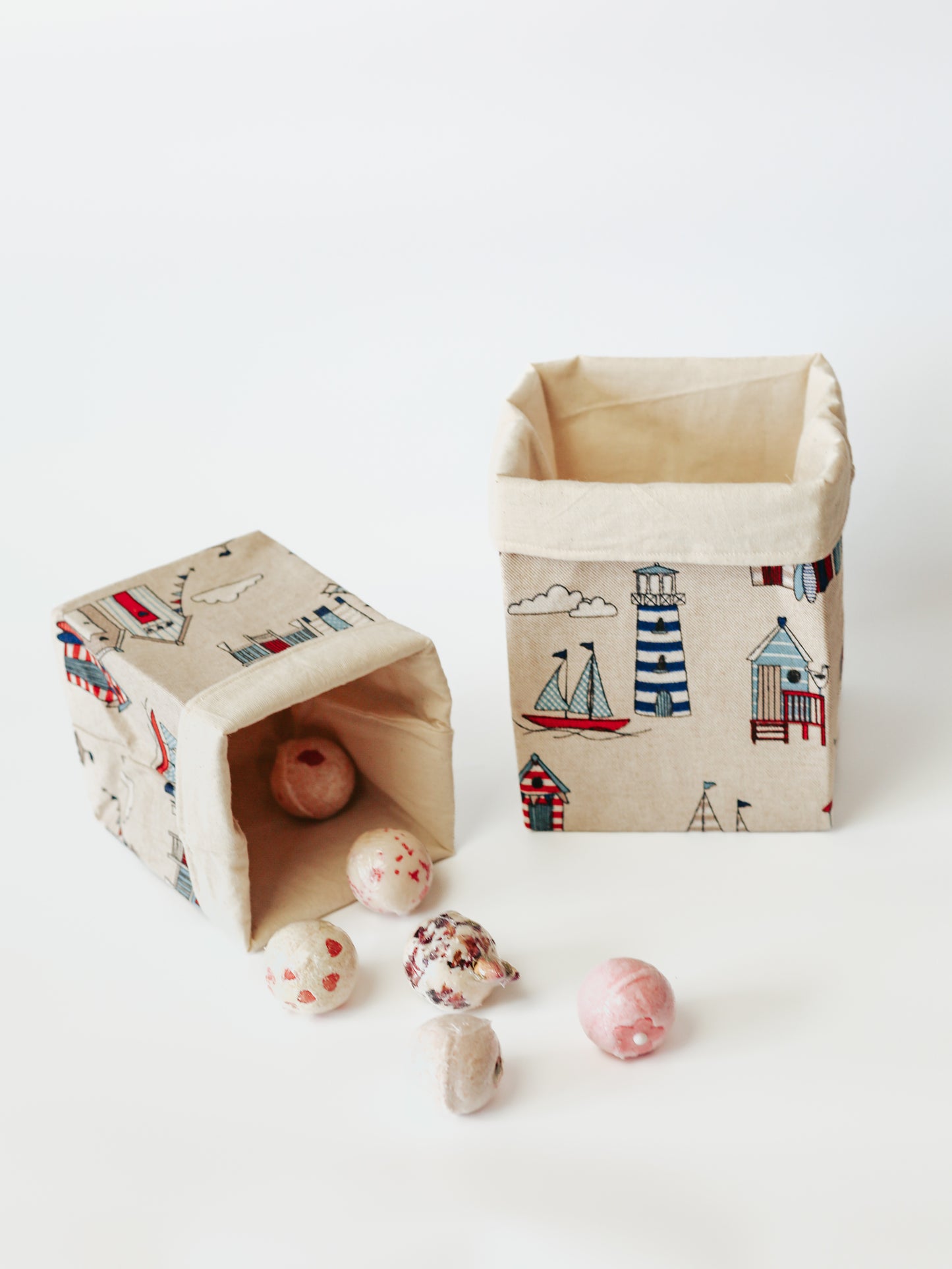 Nautical Fabric Basket ( Set of 2 )