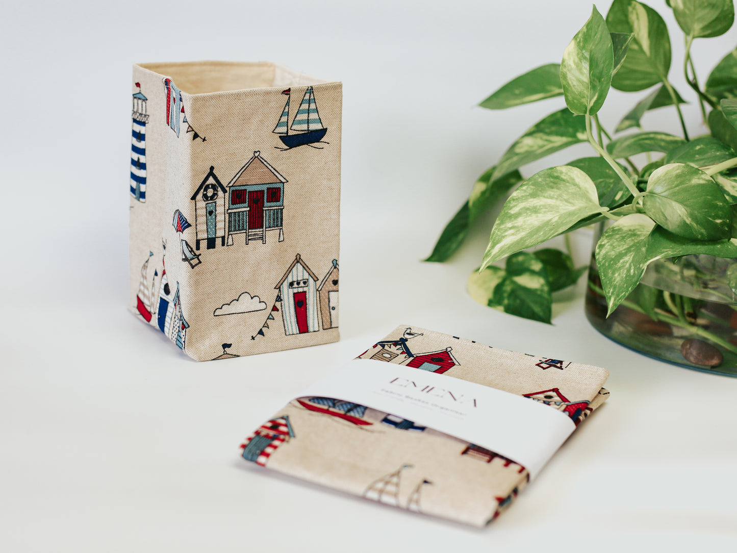 Nautical Fabric Basket ( Set of 2 )