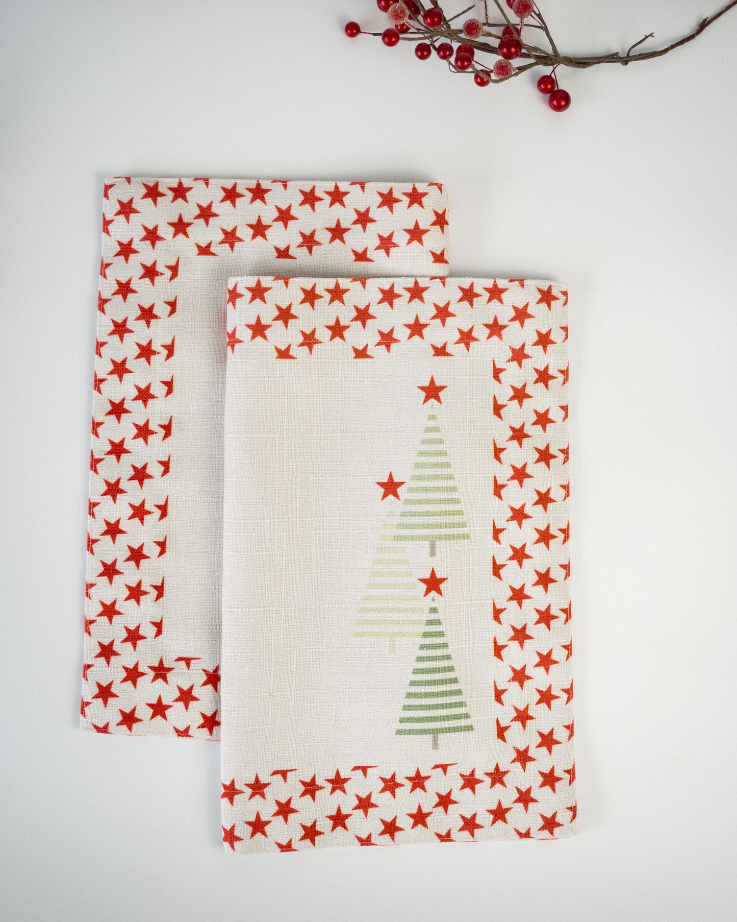 Scandinavian Christmas Tree Placemats - Set of 2