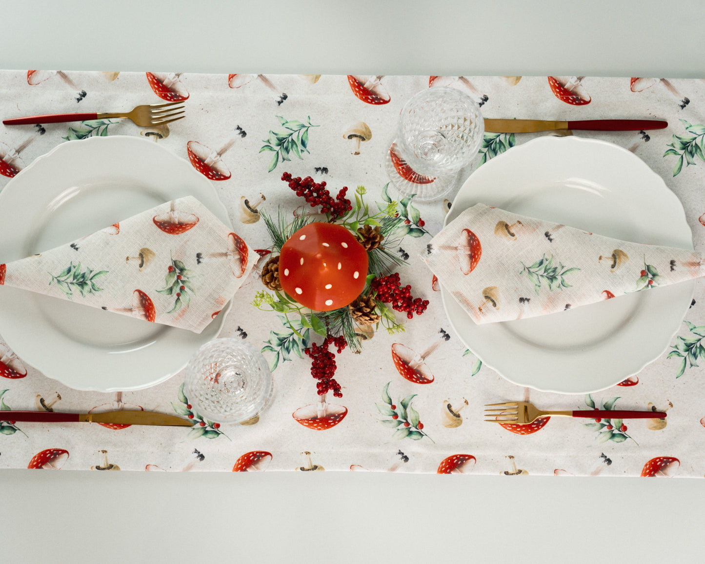 Mushrooms Toadstool Table Runner