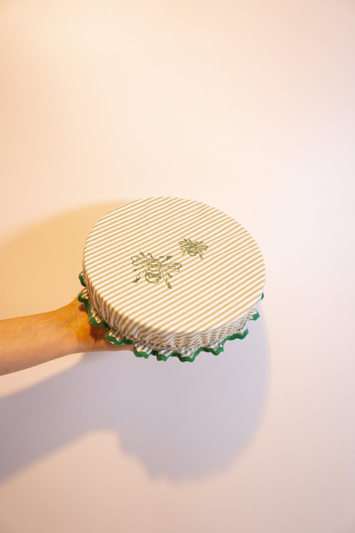 Set of 2 Hand Block-Printed Bowl Covers - Bees