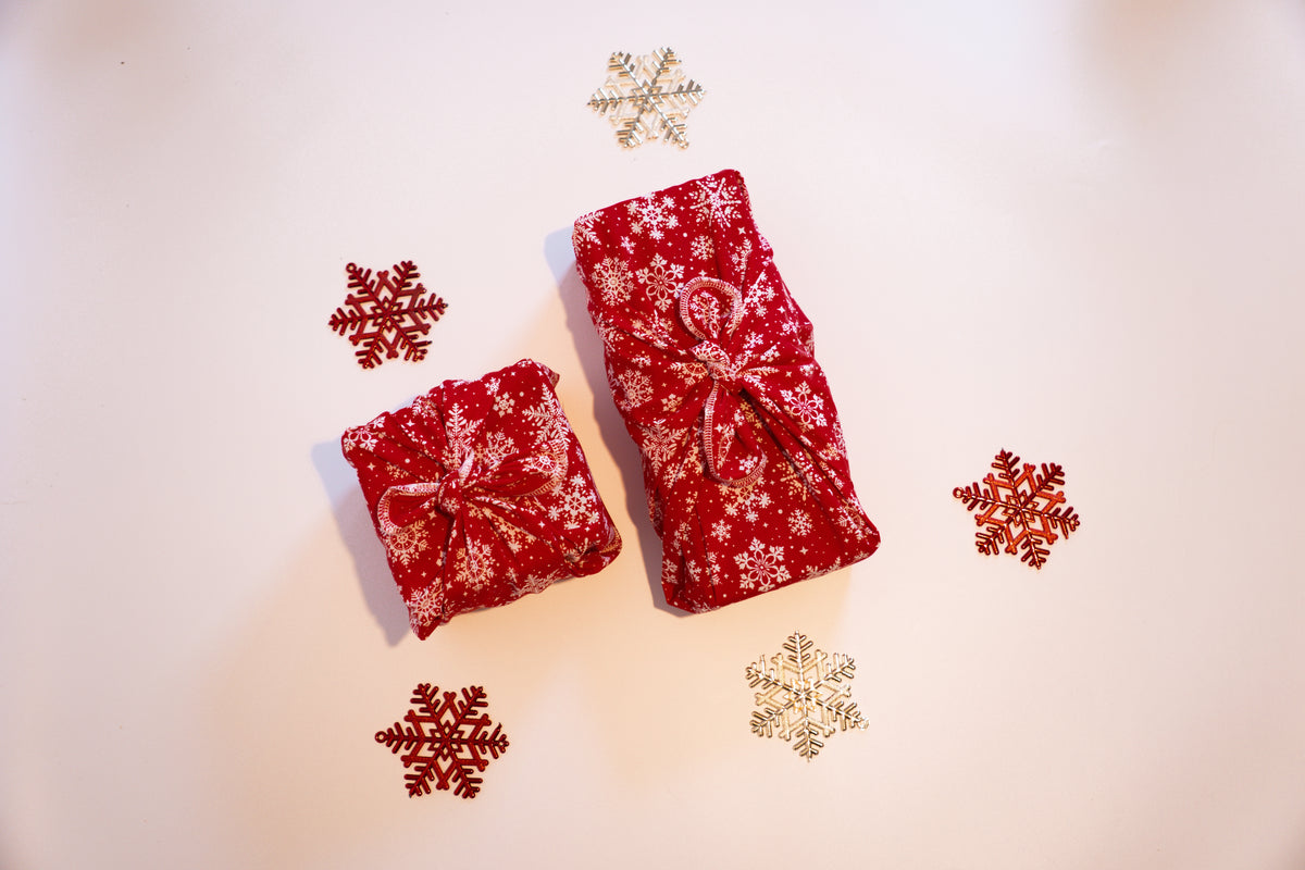 Christmas Furoshiki Reusable Gift Wrap - Set of 2
