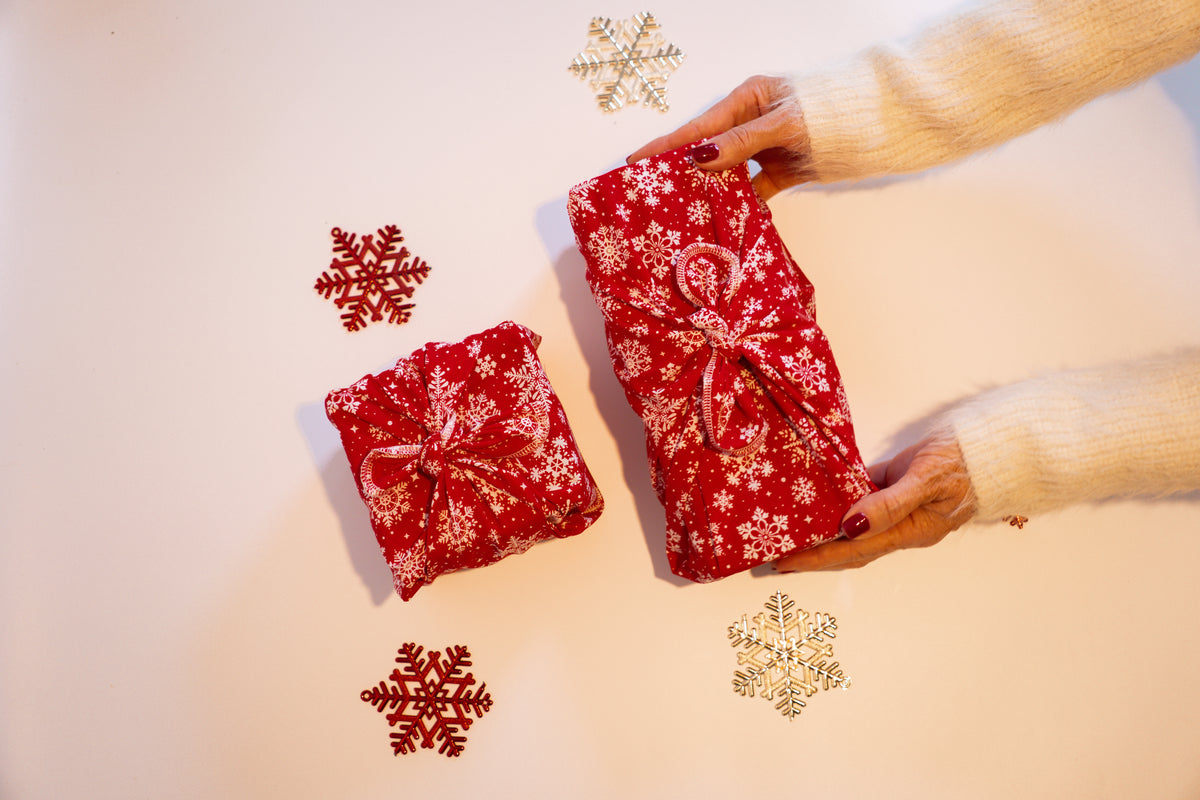 Christmas Furoshiki Reusable Gift Wrap - Set of 2