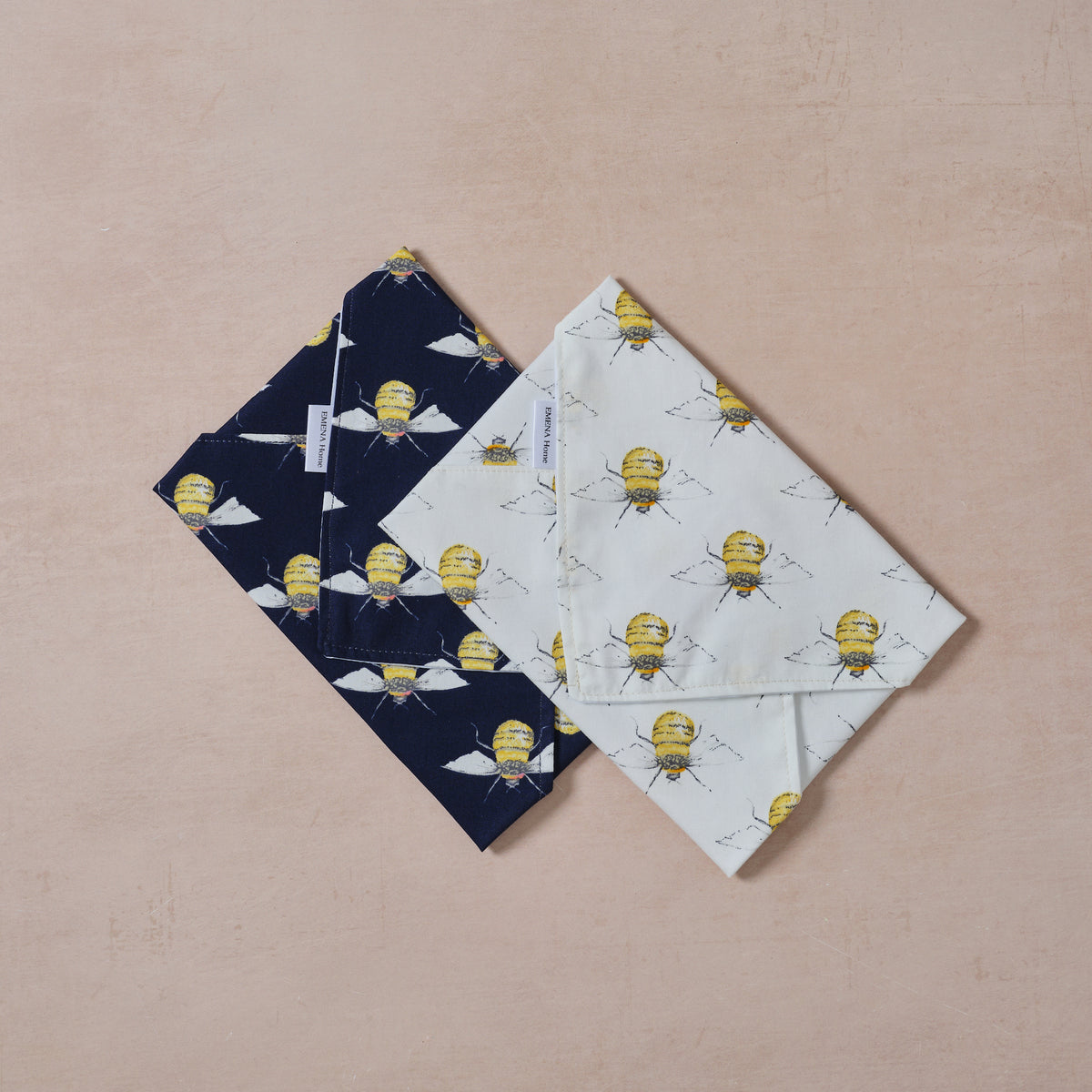 Reusable cotton sandwich wrap in bees print, eco-friendly lunch wrap alternative to clingfilm, Emena Home UK