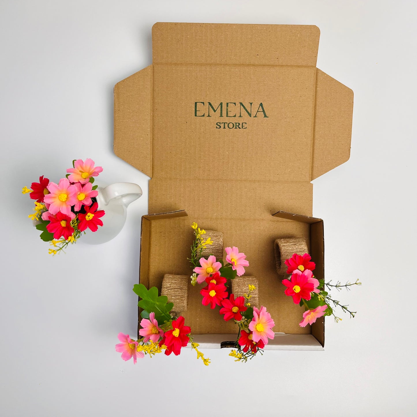 Handmade Napkin Ring with Mini Flower Vase