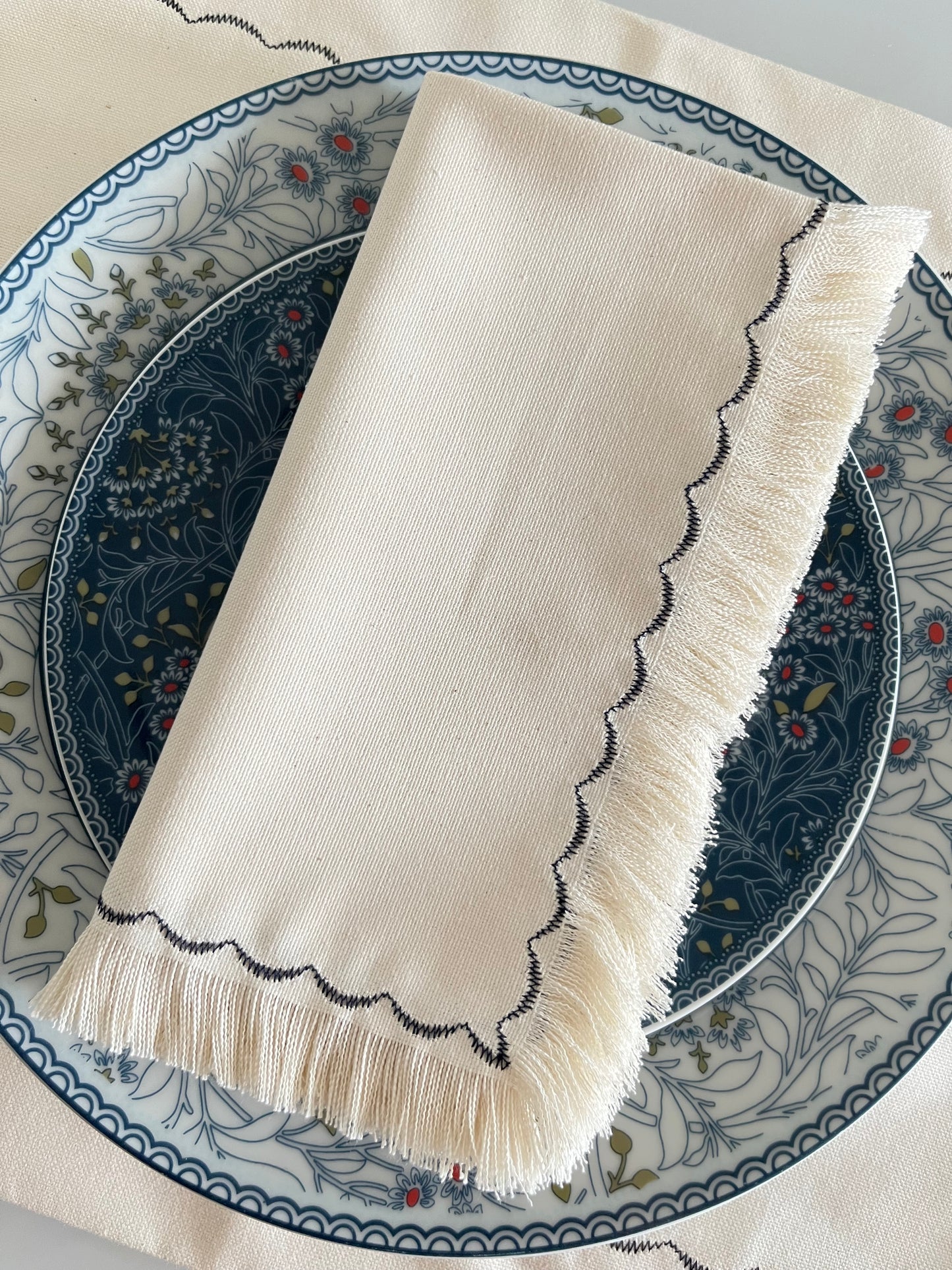 Fringe Cloth Napkins - Set of 4