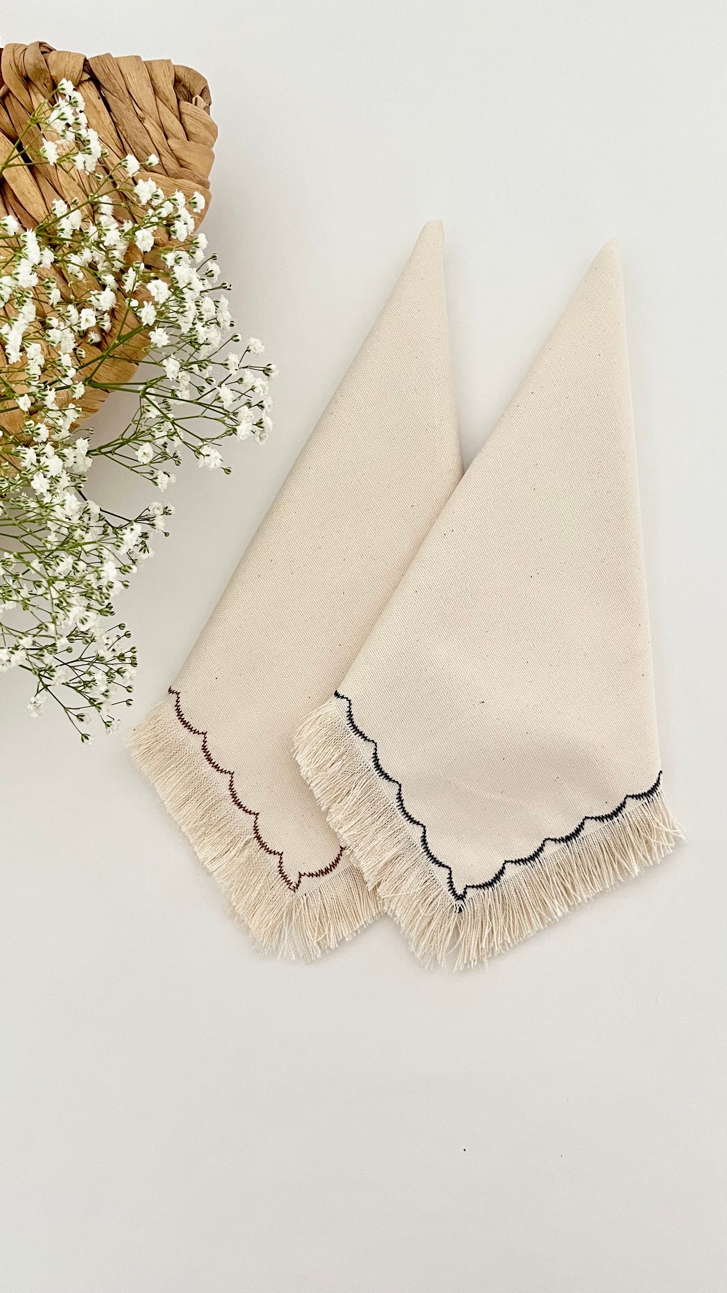 Fringe Cloth Napkins - Set of 4