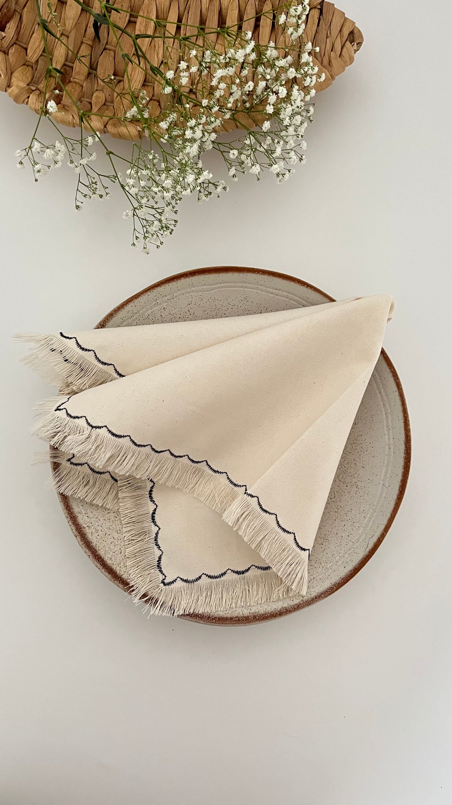 Fringe Cloth Napkins - Set of 4