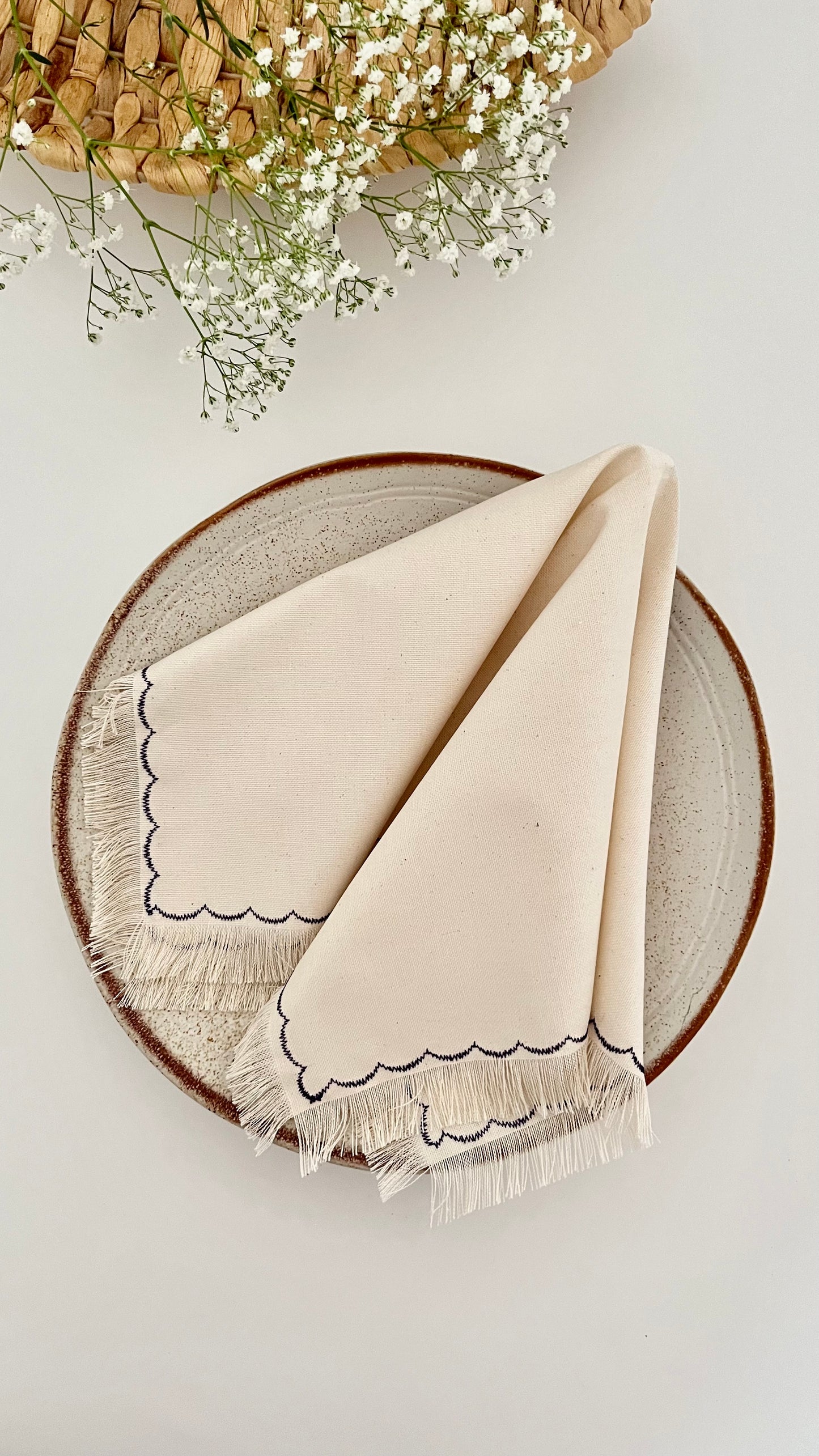 Fringe Cloth Napkins - Set of 4