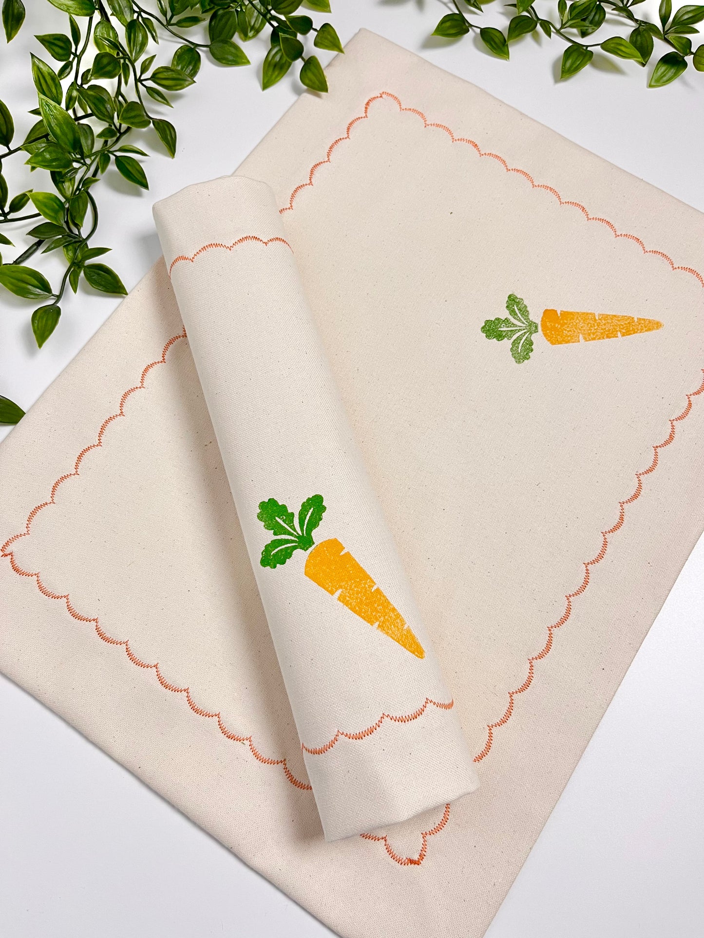 Carrot Block Print Placemats