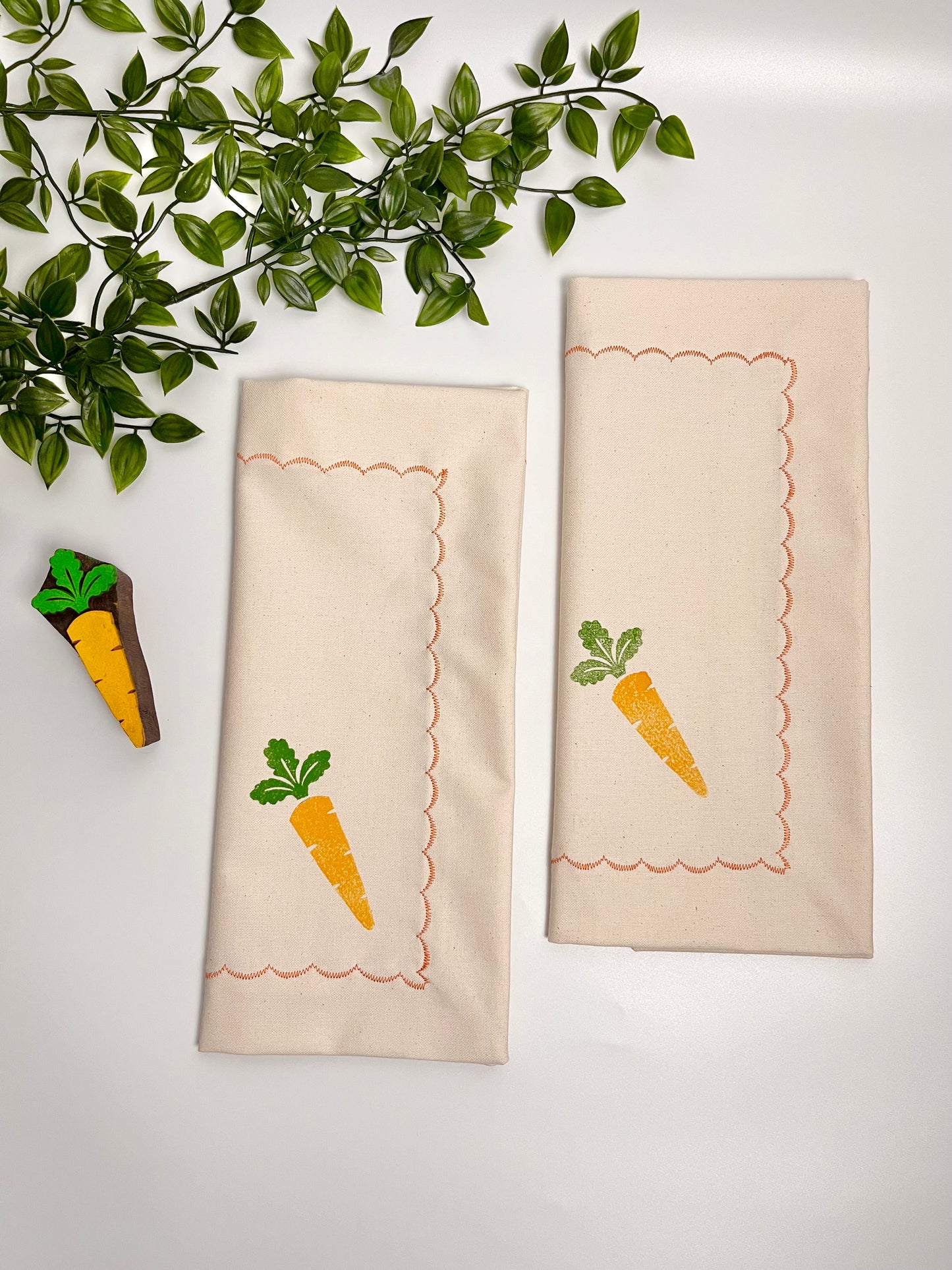 Carrot Block Print Placemats