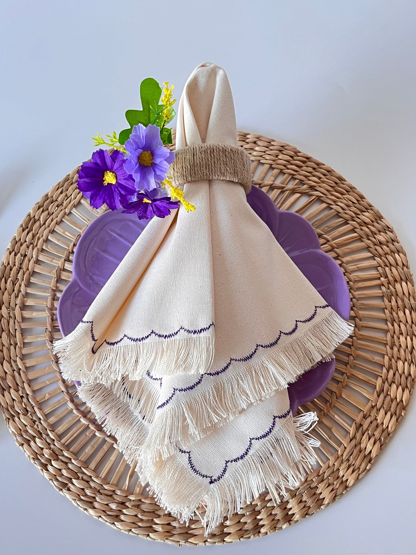 Handmade Napkin Ring with Mini Flower Vase