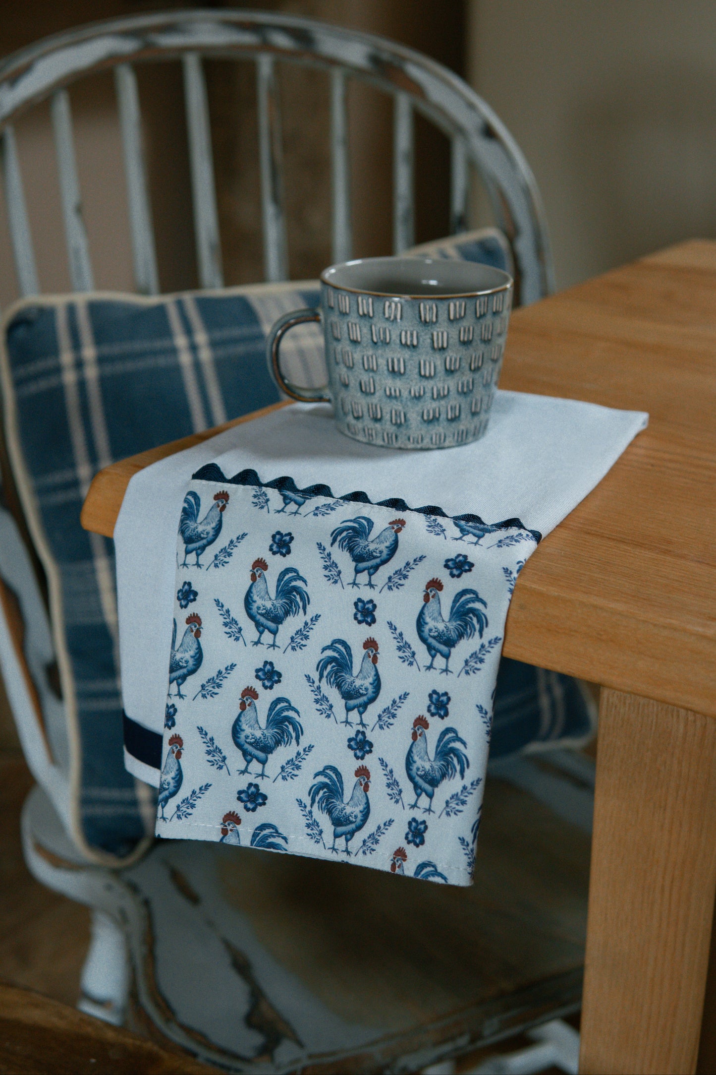 Cotton Tea Towel | Blue Rooster