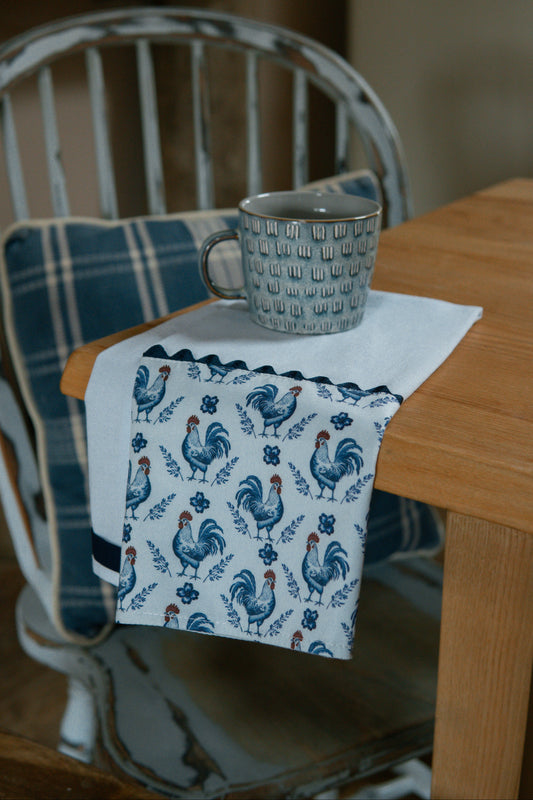 Cotton Tea Towel | Blue Rooster