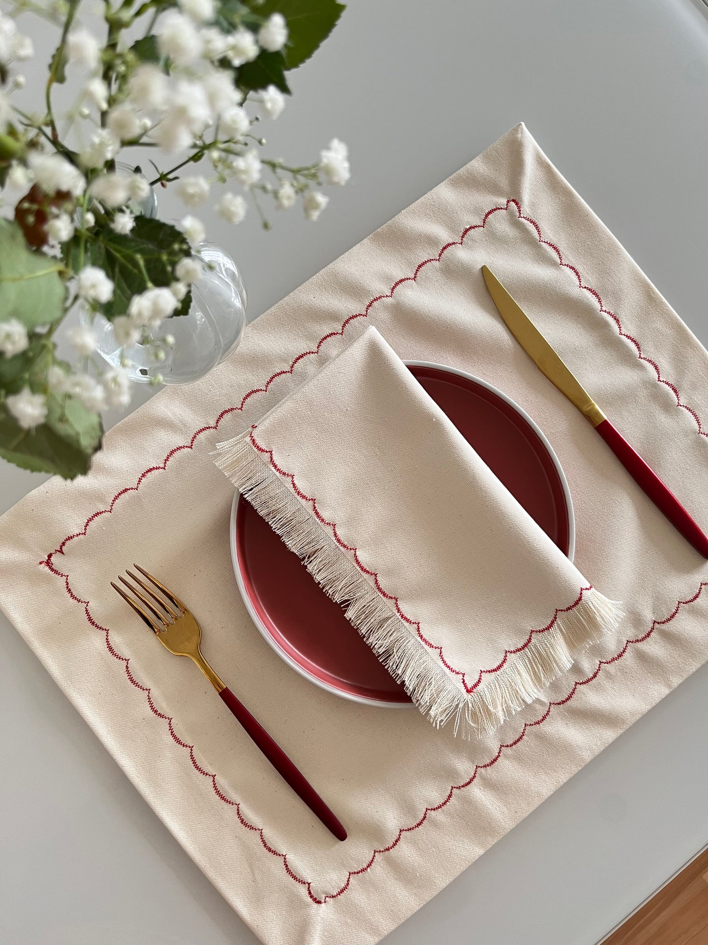 Fringe Cloth Napkins - Set of 4