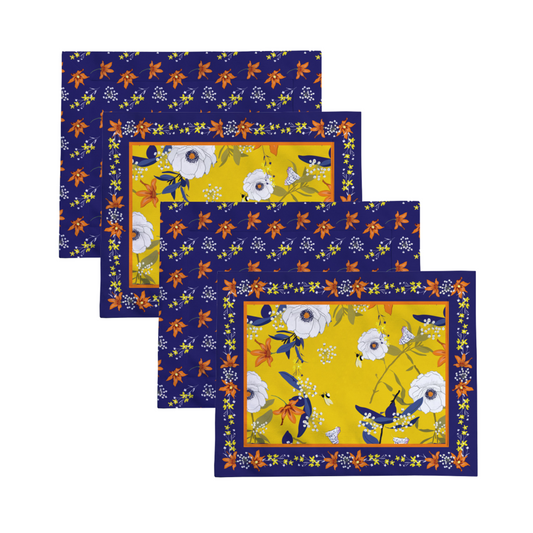 Floral Reversible Placemats - Set of 4