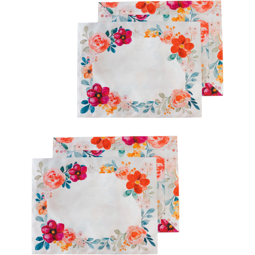 Floral Double Sided Placemats - Set of 4