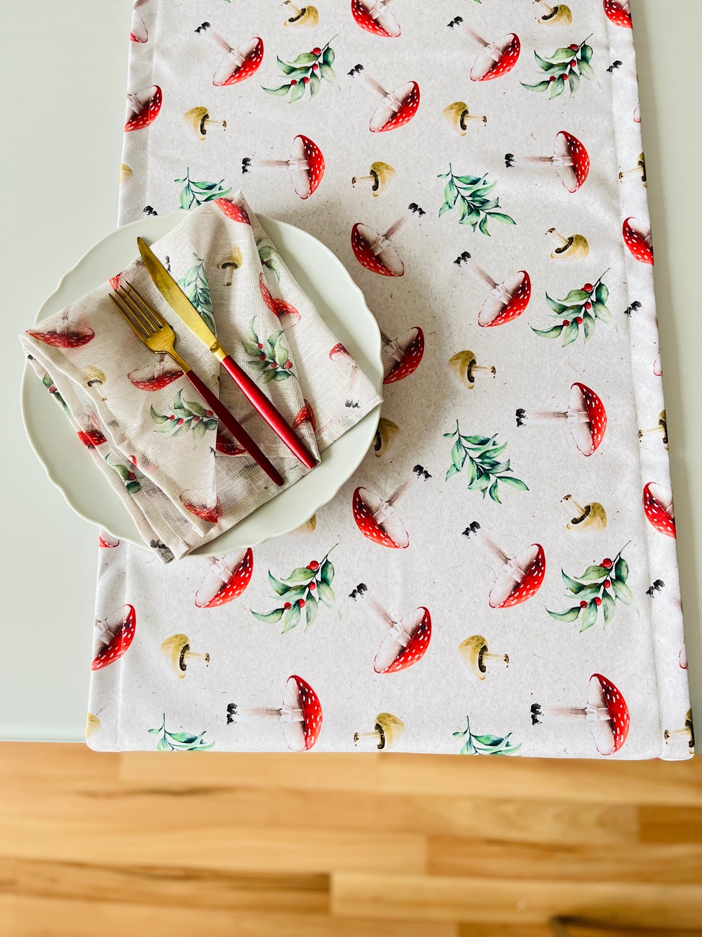 Mushrooms Toadstool Table Runner