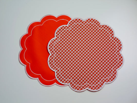 Reversible Scalloped Placemats - Set of 6