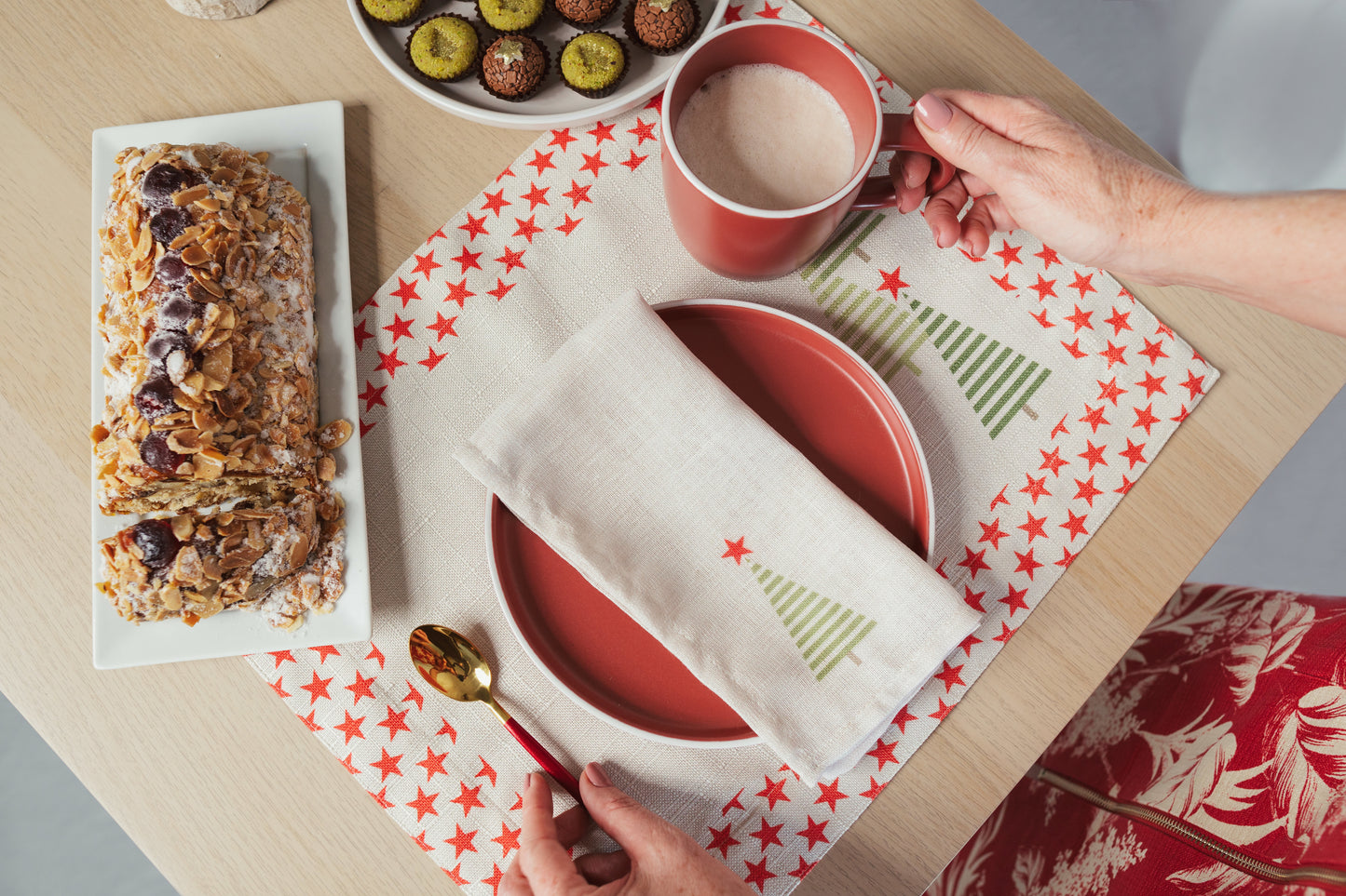 Scandinavian Christmas Tree Placemats - Set of 2